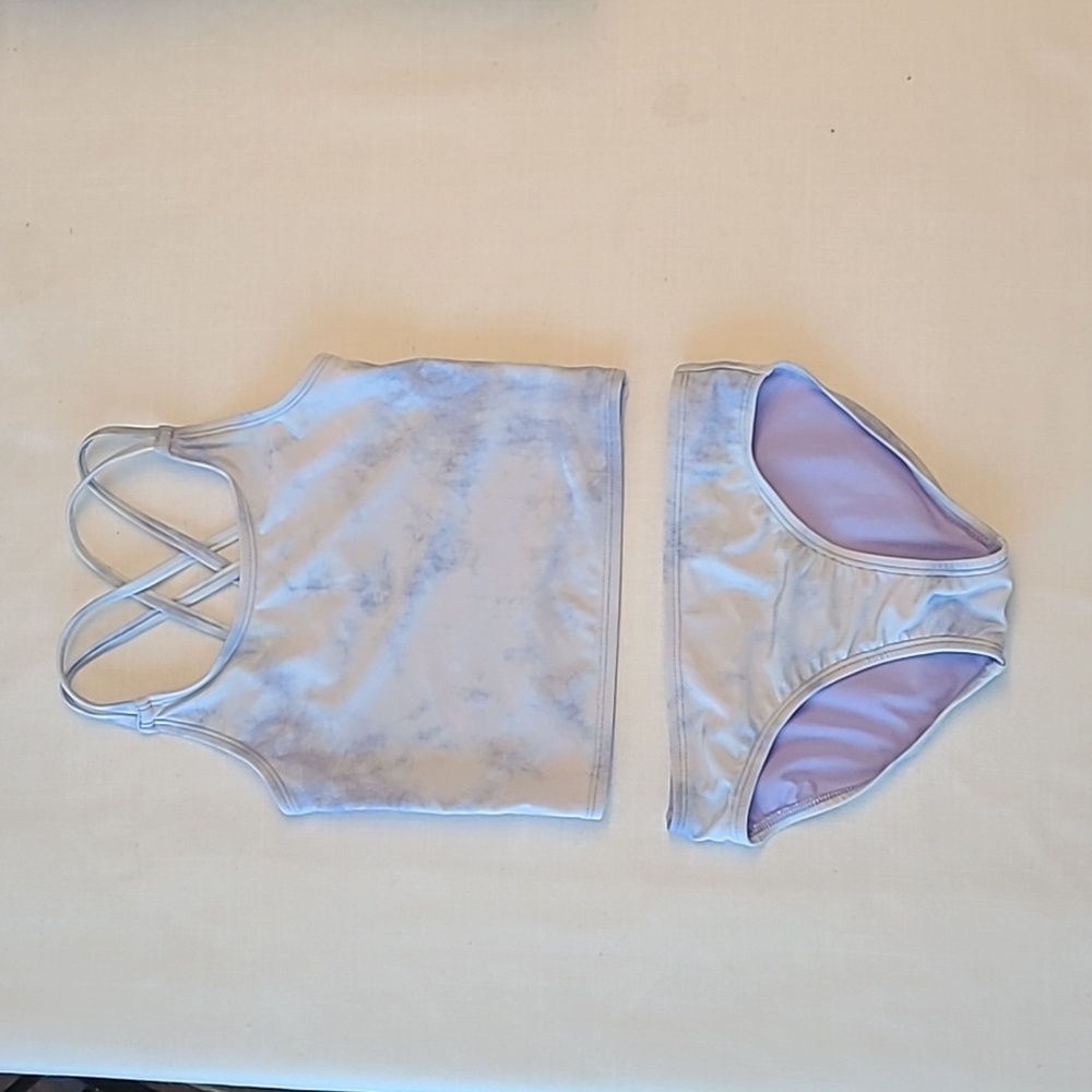 Gap Kids, girls size small, two-piece blue tie-dye, bathing suit.